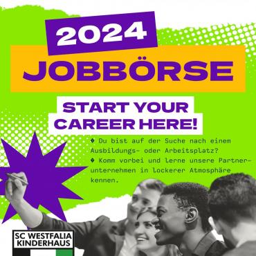 Flyerwerbung für die Jobbörse 2024, eine Karrieremesse in Münster.
