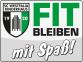 Ein sportlicher Plakatbanner des SC Westfalia Kinderhaus mit dem Motiv FIT BLEIBEN mit Spaß!