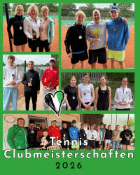 Montage von Fotos von Tennisspielern und Teams bei den Clubmeisterschaften 2026.